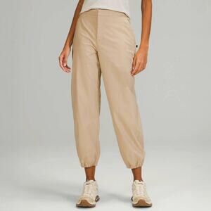 Lululemon Lab High-Rise Woven Jogger SIZE 10 Trench Brown Water Repellent Pocket